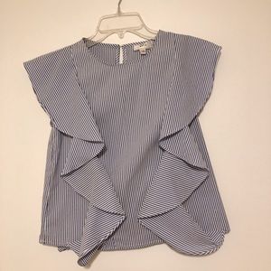 Navy and white striped top